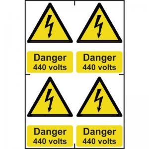 Danger 440 Volts Sapp 100 X 150mm Pack Of 4 422985