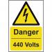 Danger 440 Volts- 1.2 mm Recyclable Pp (200 X 300 Mm) 422987