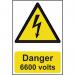 Danger 6600 Volts- Sapp (200 X 300 Mm) 422995