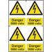 Danger 6600 Voltssapp (100 X 150 Mm) Pack of 4 422996