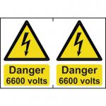 Danger 6600 Volts- Sapp (300 X 200 Mm) 422997