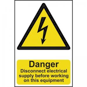 Danger Disconnect Electrical Supply Before Working On This Equipment -