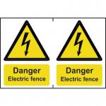 Danger Electric Fencesapp (150 X 200 Mm) Pack of 2 423011