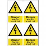 Danger Electric Shockrisk - Sapp (100 X 150 Mm) Pack of 4 423017