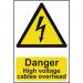 Danger High Voltage Cablesoverhead - 1.2 mm Recyclable Pp (200 X 300 Mm) 423034