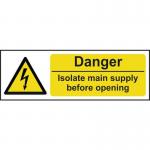 Danger Isolate Main Supplybefore Opening - 1.2 mm Recyclable Pp (300 X 100 Mm) 423037