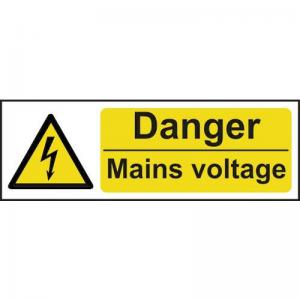 Danger Mains Voltage - Sav 300 X 100mm 423062