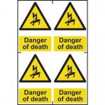 Danger of Deathsapp (100 X 150 Mm) Pack of 4 423066