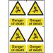 Danger of Deathsapp (100 X 150 Mm) Pack of 4 423066