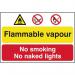 Flammable Vapour No Smokingor Naked Lights - Pp (600 X 400 Mm) 423079