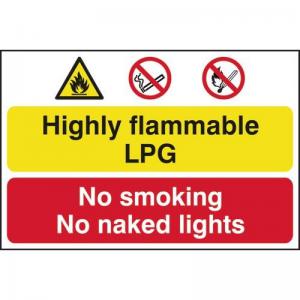 Highly Flammable Lpg No Smoking Or Naked Lights - Pp 600 X 400mm