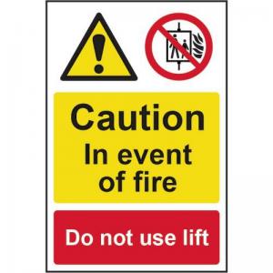 Caution In The Event Of Fire Do Not Use Lift - Sapp 200 X 300mm 423089