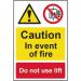 Caution in The Event of Firedo Not Use Lift - Sapp (200 X 300 Mm) 423089