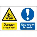 Danger Fragile Roof Usecrawl Boards - Sav (600 X 400 Mm) 423096