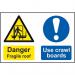 Danger Fragile Roof Usecrawl Boards - Sav (600 X 400 Mm) 423096