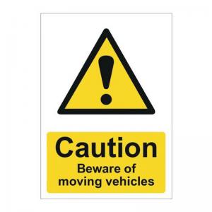 Caution Beware Of Moving Vehicles - 1.2mm Recyclable Pp 297 X 420mm