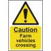 Caution Farm Vehiclescrossing - 1.2 mm Recyclable Pp (200 X 300 Mm) 423128