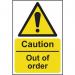Caution Out of Order- 1.2 mm Recyclable Pp (200 X 300 Mm) 423147