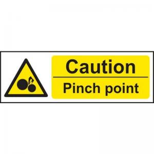 Caution Pinch Point - 1.2mm Recyclable Pp 300 X 100mm 423155