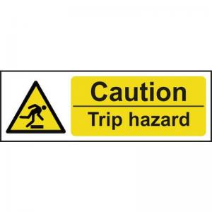 Caution Trip Hazard - 1.2mm Recyclable Pp 300 X 100mm 423170
