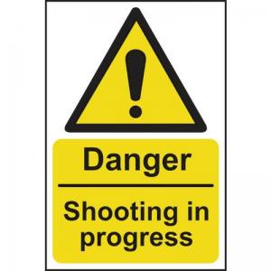 Danger Shooting In Progress - 1.2mm Recyclable Pp 200 X 300mm 423243