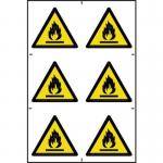 Flammable Symbolssapp (100 X 100 Mm) Pack of 6 423254
