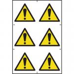 Hazard Warning Symbolssapp (100 X 100 Mm) Pack of 6 423261