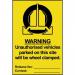 Unauthorised Vehicles Parked on Thissite Will Be Wheel Clamped - Sapp (200 X 300 Mm) 423291