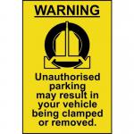 Warning Unauthorised Parkingmay Result - 1.2 mm Recyclable Pp (200 X 300 Mm) 423297