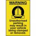 Warning Unauthorised Parkingmay Result - 1.2 mm Recyclable Pp (400 X 600 Mm) 423298