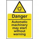 Danger Automatic Machinerymay Start - Sav (200 X 300 Mm) 423305