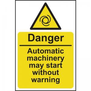 Danger Automatic Machinery May Start - Sav 200 X 300mm 423305