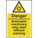 Danger Automatic Machinerymay Start - Sav (200 X 300 Mm) 423305