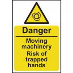Danger Moving Machinery Riskof Trapped Hands - 1.2 mm Recyclable Pp (200 X 300 Mm) 423308