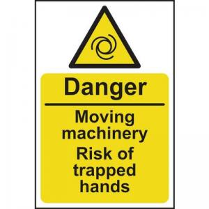 Danger Moving Machinery Risk Of Trapped Hands - 1.2mm Recyclable Pp