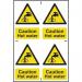 Caution Hot Watersapp (100 X 150 Mm) Pack of 4 423313