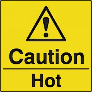 Caution Hot - Labels 50 X 50mm Roll Of 250 423338