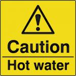 Caution Hot Water -labels (50 X 50 mm Roll of 250) 423340