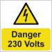 Danger 230 Volts -pack of 5 Sapp (75 X 75 Mm) 423353