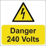 Danger 240 Volts -pack of 25 Sav (75 X 75 Mm) 423359
