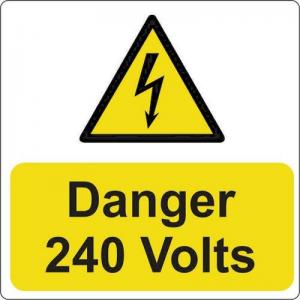 Danger 240 Volts - Pack Of 5 Sapp 75 X 75mm 423362