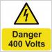 Danger 400 Volts- Pack 5 Sapp (75 X 75 Mm) 423367