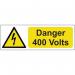 Danger 400 Volts -pack of 5 Sapp (75 X 25 Mm) 423371