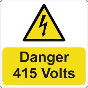 Danger 415 Volts - 100 Roll Sav 75 X 75mm 423374