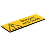 Danger 415 Volts -pack of 5 Engraved (75 X 25 Mm) 423378