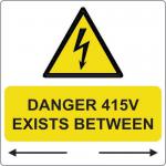 Danger 415 Volts Exists- Pack of 5 Sapp (75 X 75 Mm) 423383