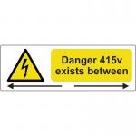 Danger 415 V Exists Between- 250 Roll Sav (75 X 25 Mm) 423388