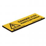 Danger 415 V Exists Between- Pack of 5 Engraved (75 X 25 Mm) 423390