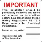 Important Periodic Inspection- 100 Roll Sav (75 X 75 Mm) 423418