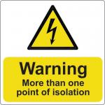 Warning More Than One Pointof Isolation -100 Roll Sav (75 X 75 Mm) 423459